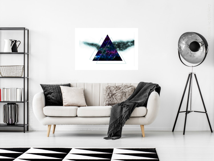 Wall Poster Cosmic Triangles - geometric abstraction on a solid white background 129153 additionalImage 3