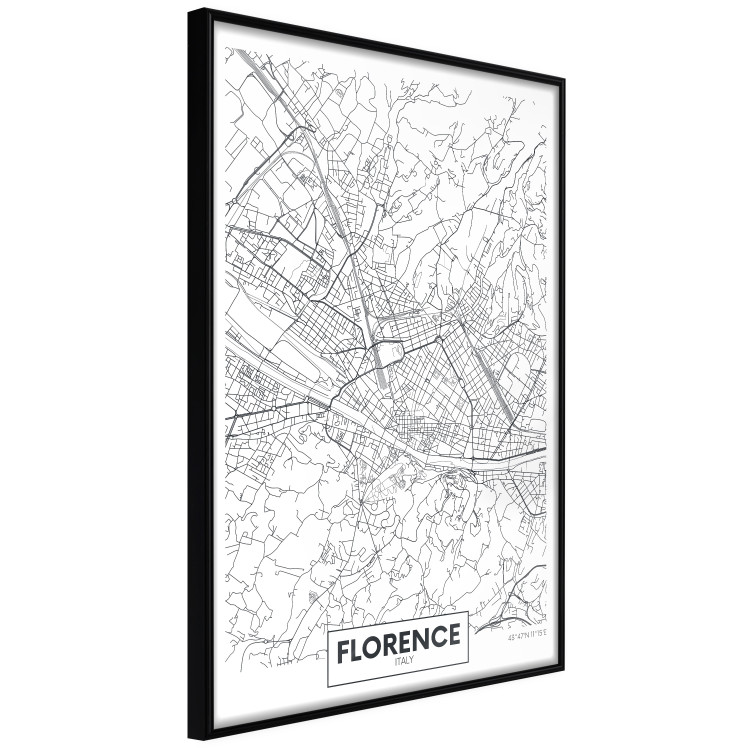 Wall Poster Map of Florence - black topographic map on a white background with labels 130453 additionalImage 11