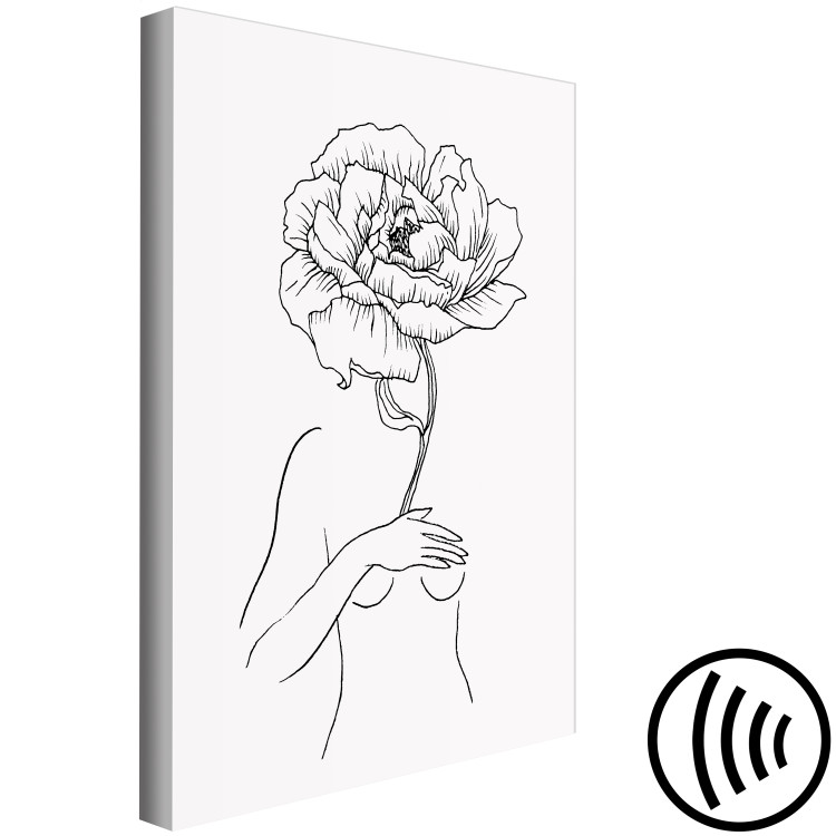 Canvas Art Print Sensual Blossom (1-piece) Vertical - line art of an abstract woman 130853 additionalImage 6
