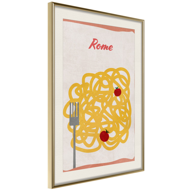 Wall Poster Roman Delicacies - texts and food in the form of pasta with tomato 131953 additionalImage 3
