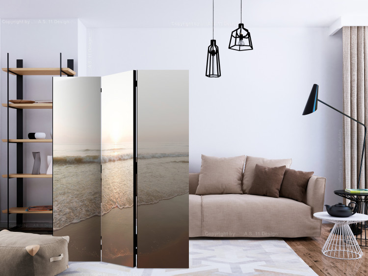 Folding Screen Magnificent Morning (3-piece) - ocean waves and sandy beach 132553 additionalImage 4