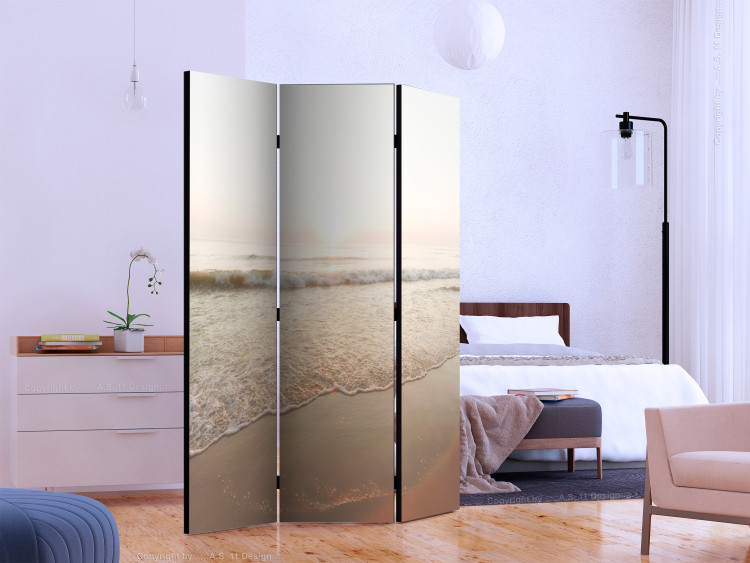 Folding Screen Magnificent Morning (3-piece) - ocean waves and sandy beach 132553 additionalImage 2