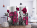Room Separator Luxuriant meadow II (5-piece) - intensely pink flowers on a gray meadow 132653 additionalThumb 2