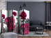 Room Separator Luxuriant meadow II (5-piece) - intensely pink flowers on a gray meadow 132653 additionalThumb 4