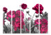 Room Separator Luxuriant meadow II (5-piece) - intensely pink flowers on a gray meadow 132653 additionalThumb 3