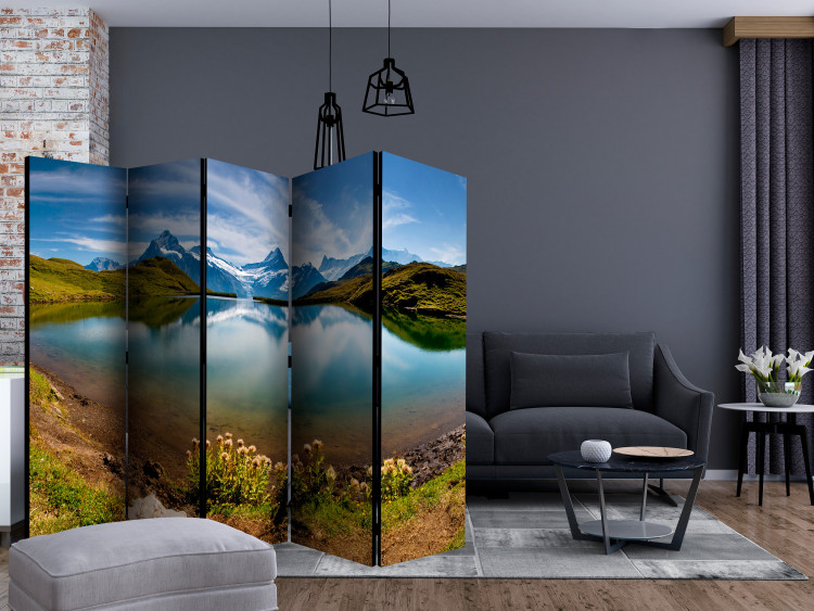 Room Divider Mountains Reflecting in Lake Surface (5-piece) - nature landscape 132953 additionalImage 4