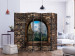 Room Divider Stone Window: Mountains II (5-piece) - landscape of steep rocks and clouds 133153 additionalThumb 2
