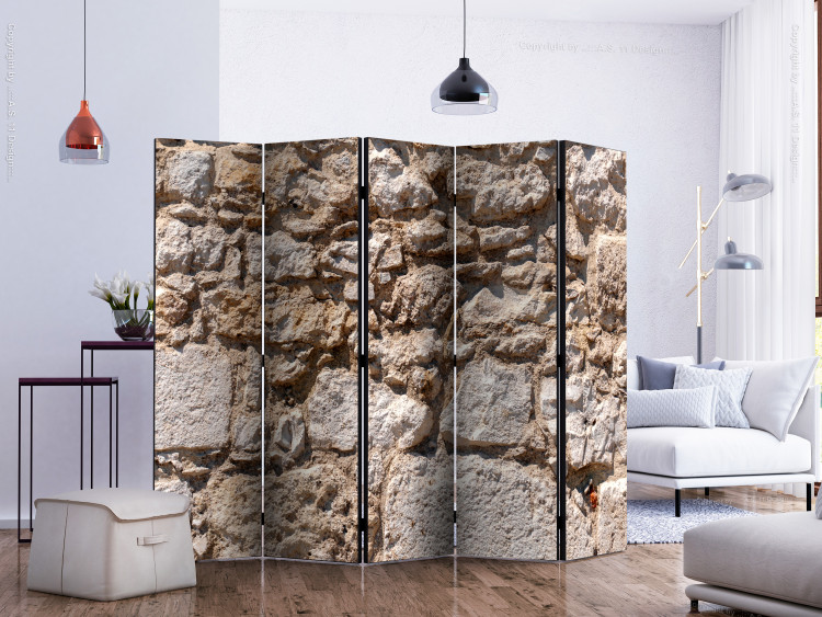 Folding Screen Stone Castle II (5-piece) - composition in warm background 133453 additionalImage 2