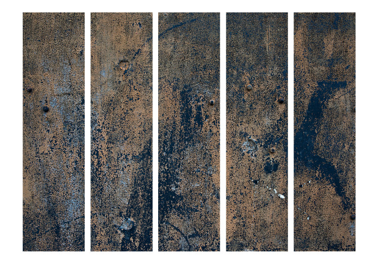 Room Divider Prehistoric Dance II (5-piece) - simple background with rust texture 133553 additionalImage 3