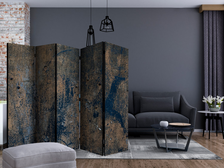 Room Divider Prehistoric Dance II (5-piece) - simple background with rust texture 133553 additionalImage 4