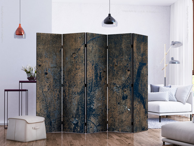 Room Divider Prehistoric Dance II (5-piece) - simple background with rust texture 133553 additionalImage 2