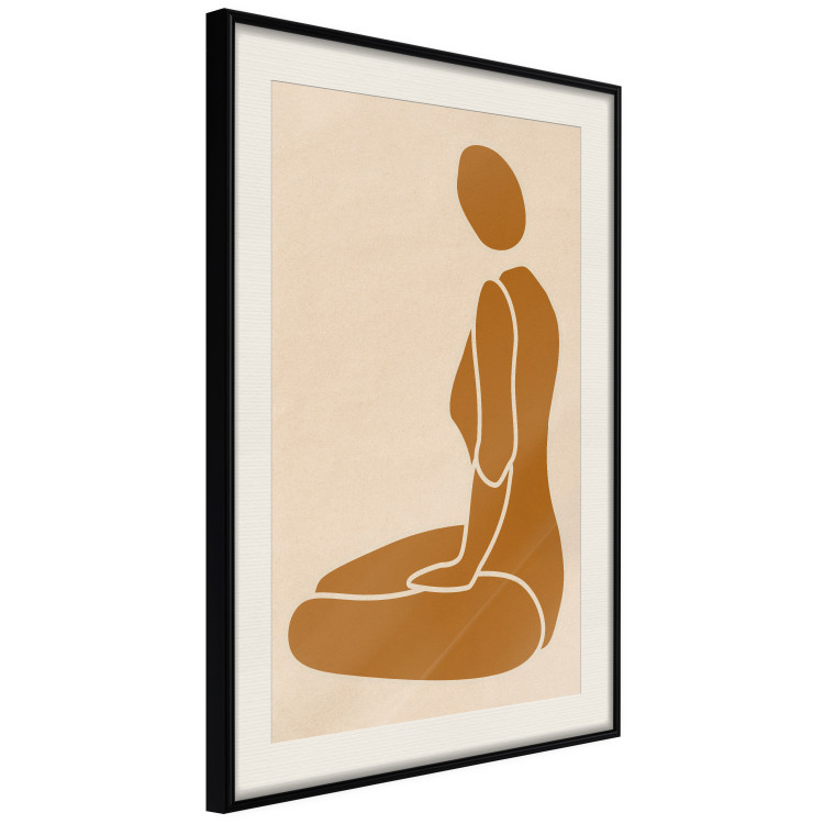 Poster Slice of Femininity - abstract yellow figure silhouette on a light background 134353 additionalImage 2