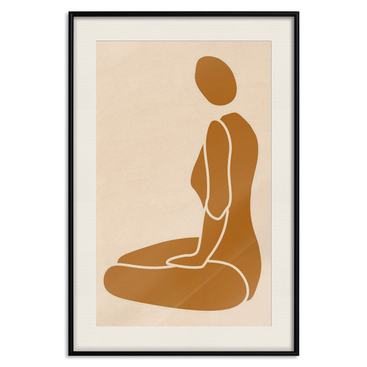 Poster Slice of Femininity - abstract yellow figure silhouette on a light background 134353 additionalImage 19