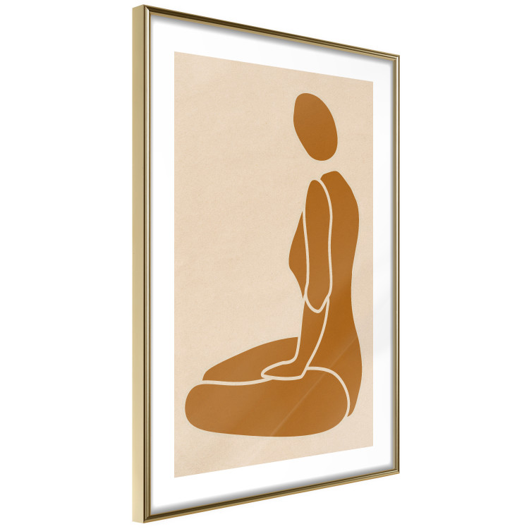 Poster Slice of Femininity - abstract yellow figure silhouette on a light background 134353 additionalImage 9