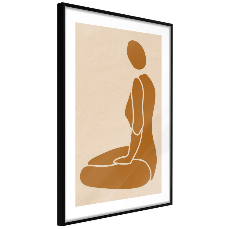 Poster Slice of Femininity - abstract yellow figure silhouette on a light background 134353 additionalImage 6