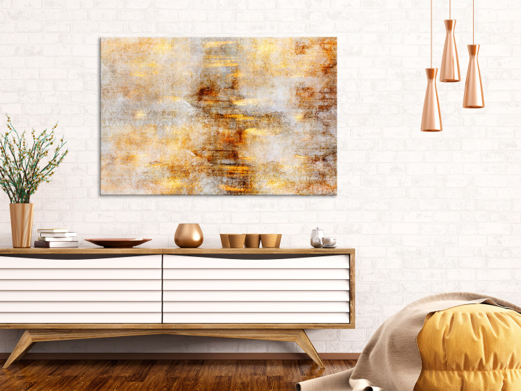 Canvas Print Golden Thunderbolt (1-piece) Wide - golden modern abstraction 134853 additionalImage 3