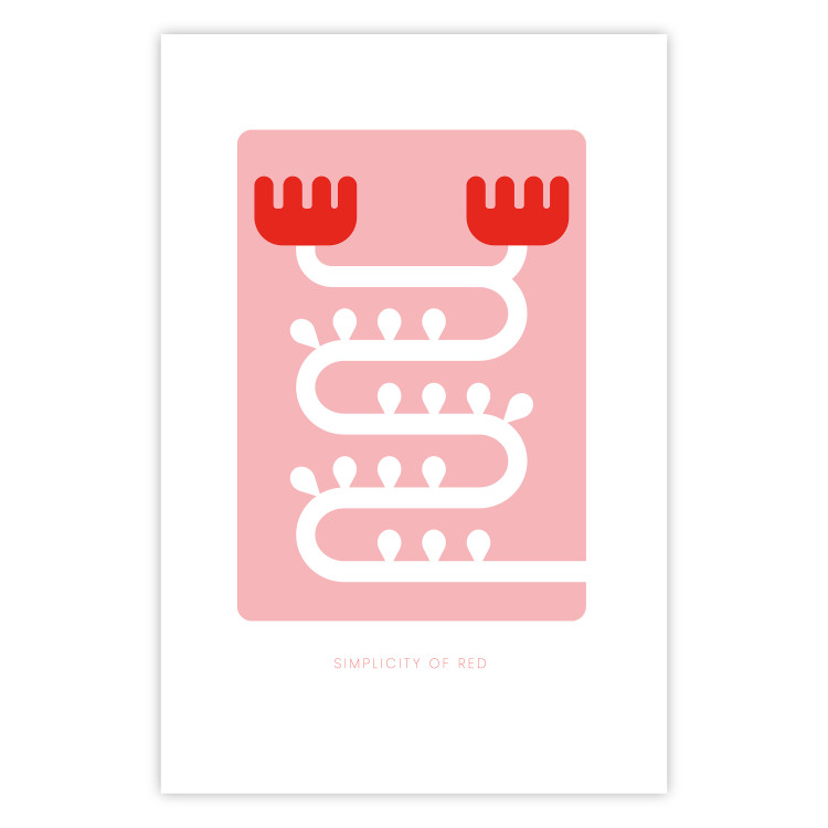 Wall Poster Simplicity of Red - texts and abstract white pattern on a pink background 135653 additionalImage 19