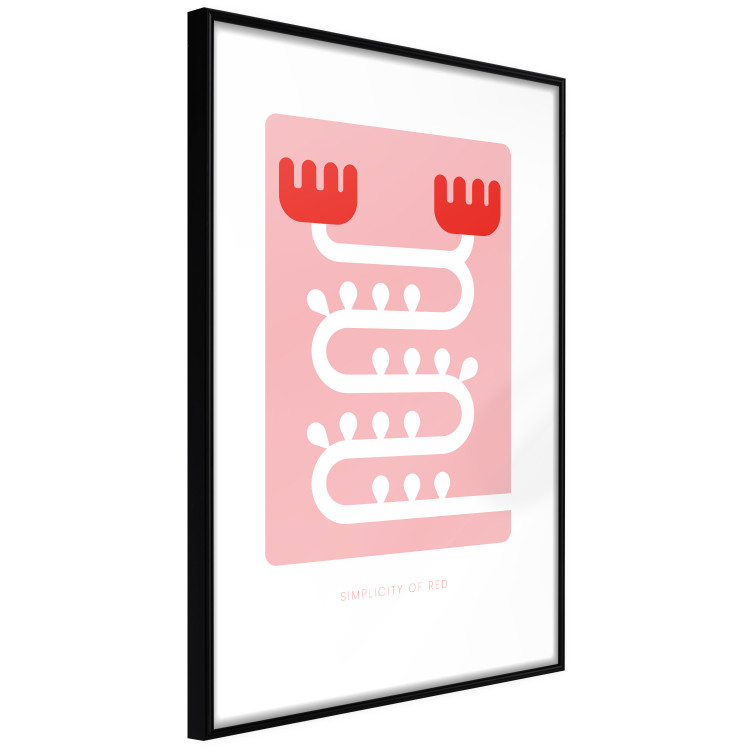 Wall Poster Simplicity of Red - texts and abstract white pattern on a pink background 135653 additionalImage 23