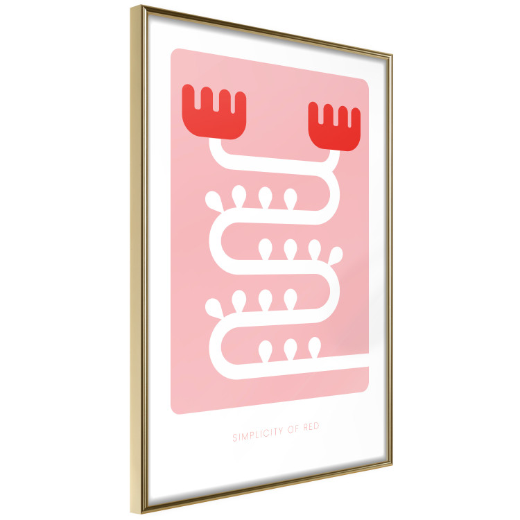 Wall Poster Simplicity of Red - texts and abstract white pattern on a pink background 135653 additionalImage 2