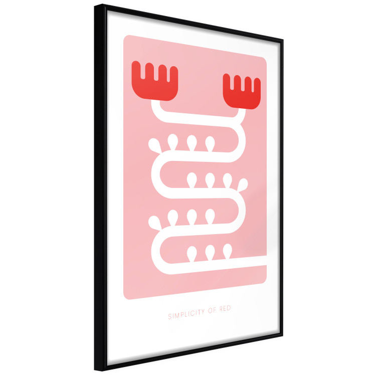 Wall Poster Simplicity of Red - texts and abstract white pattern on a pink background 135653 additionalImage 3