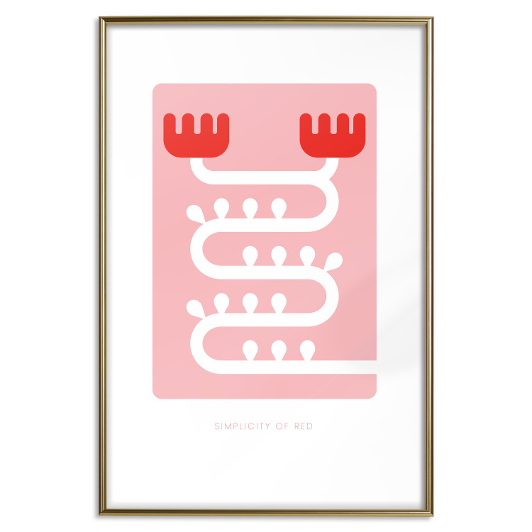 Wall Poster Simplicity of Red - texts and abstract white pattern on a pink background 135653 additionalImage 9