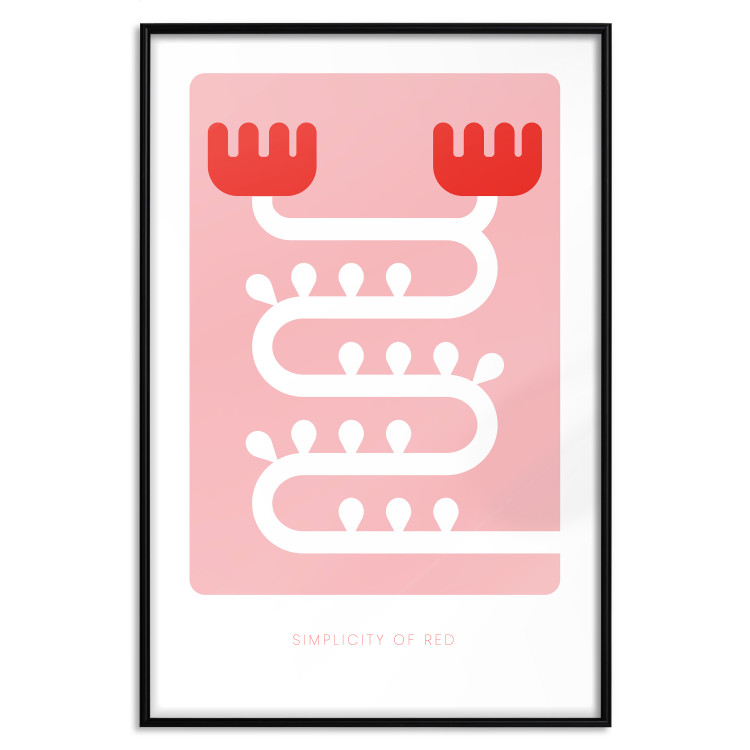 Wall Poster Simplicity of Red - texts and abstract white pattern on a pink background 135653 additionalImage 24