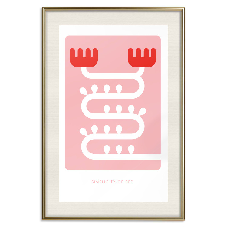 Wall Poster Simplicity of Red - texts and abstract white pattern on a pink background 135653 additionalImage 7