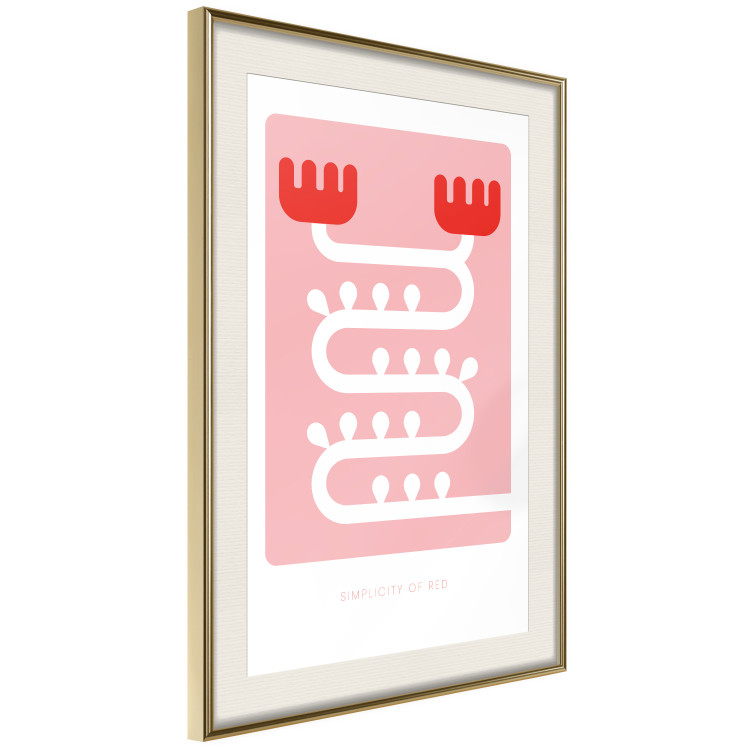 Wall Poster Simplicity of Red - texts and abstract white pattern on a pink background 135653 additionalImage 20