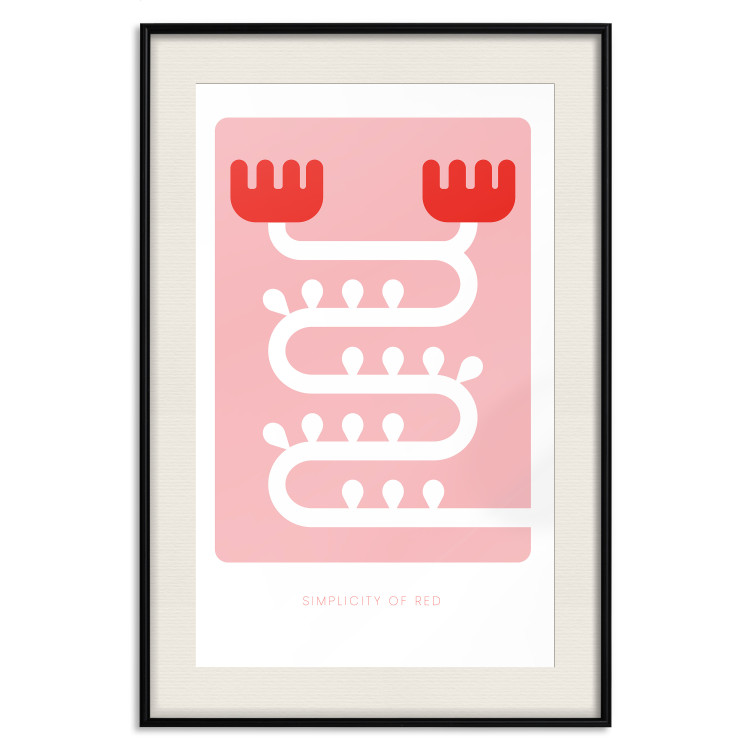 Wall Poster Simplicity of Red - texts and abstract white pattern on a pink background 135653 additionalImage 8