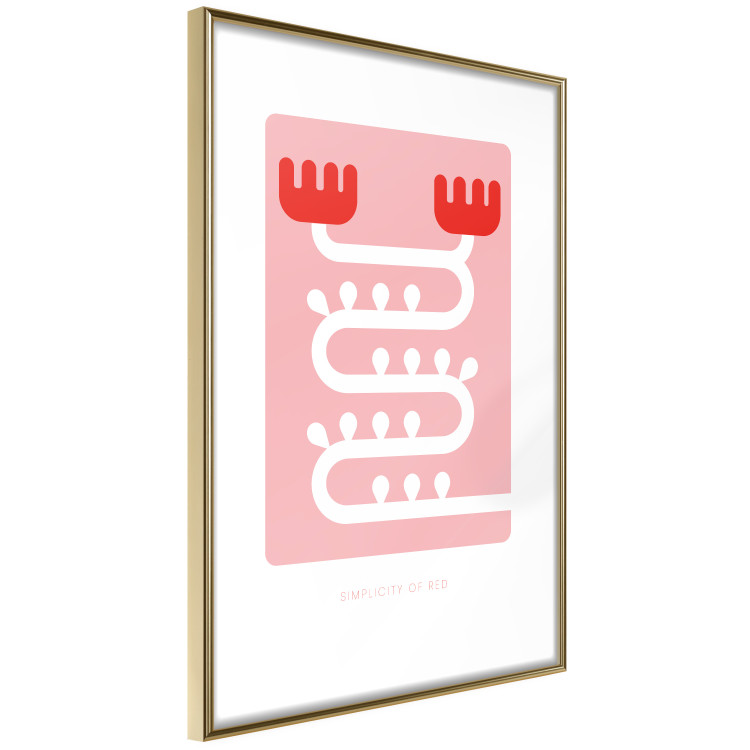 Wall Poster Simplicity of Red - texts and abstract white pattern on a pink background 135653 additionalImage 16
