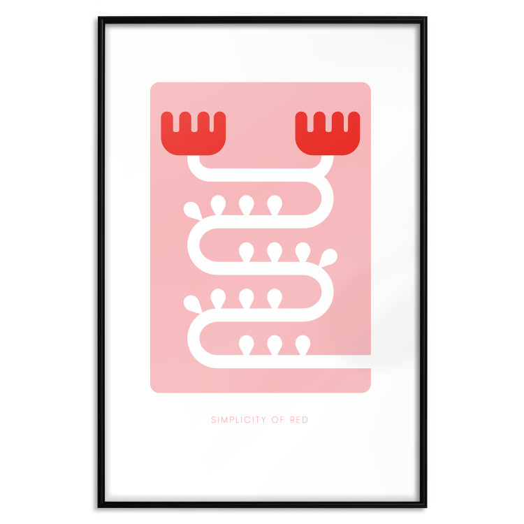 Wall Poster Simplicity of Red - texts and abstract white pattern on a pink background 135653 additionalImage 10