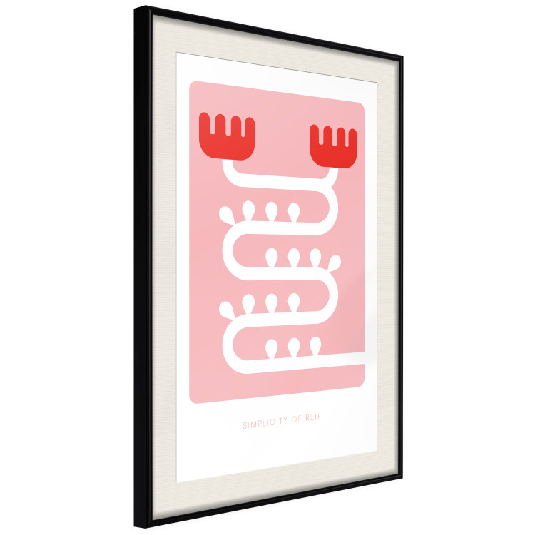 Wall Poster Simplicity of Red - texts and abstract white pattern on a pink background 135653 additionalImage 21