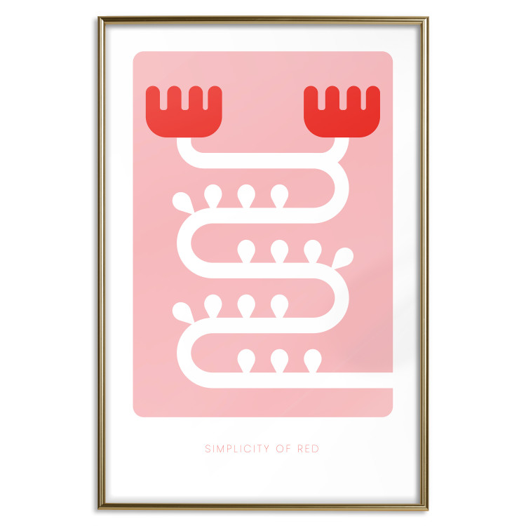 Wall Poster Simplicity of Red - texts and abstract white pattern on a pink background 135653 additionalImage 11
