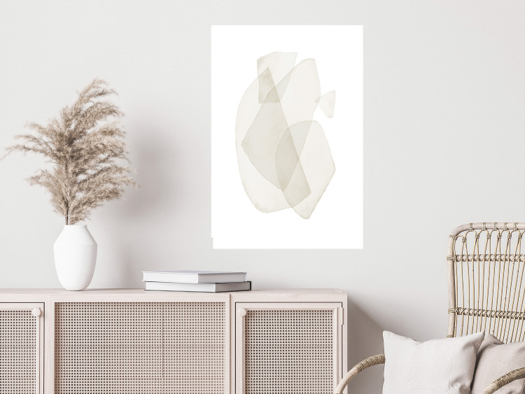 Wall Poster Fragile Moments - a minimalist abstraction in round shapes on white 136053 additionalImage 16