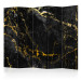 Room Divider Black Elegance II (5-piece) - Background with texture of black marble 136153