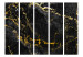 Room Divider Black Elegance II (5-piece) - Background with texture of black marble 136153 additionalThumb 3