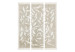 Room Divider Screen Leafy Weave (3-piece) - Abstraction with a plant motif on a beige background 136553 additionalThumb 3