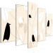 Canvas Chirping Birds (5-piece) Wide - beige composition in leaves 143753 additionalThumb 2