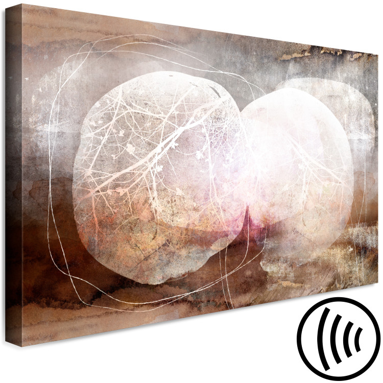 Canvas Print Beige Abstraction (1-piece) - rounded spheres with a botanical motif 143853 additionalImage 6