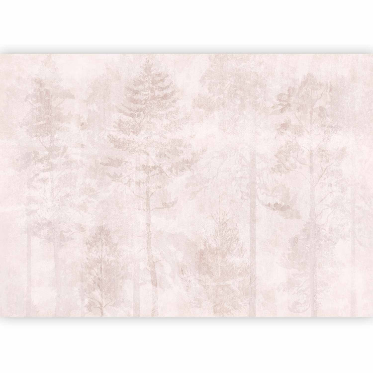 Photo Wallpaper Sleepy Forest - Graphics With Trees on a Stone Beige-Pink Background 145253 additionalImage 1