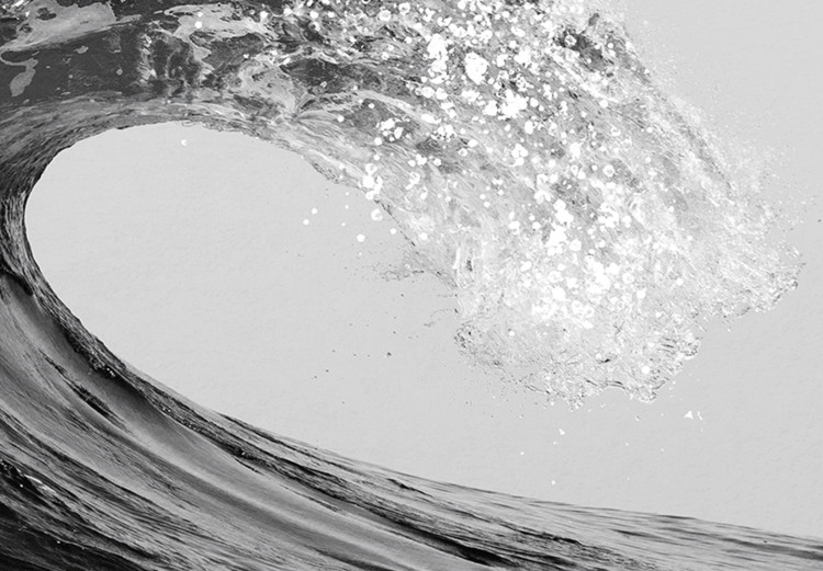 Canvas Art Print Foamy Wave of Refreshment (3-piece) - black and white seascape 145353 additionalImage 5