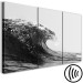 Canvas Art Print Foamy Wave of Refreshment (3-piece) - black and white seascape 145353 additionalThumb 6