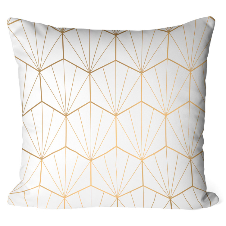 Decorative Microfiber Pillow Hexagon symmetry - an abstract geometric art deco composition cushions 146853