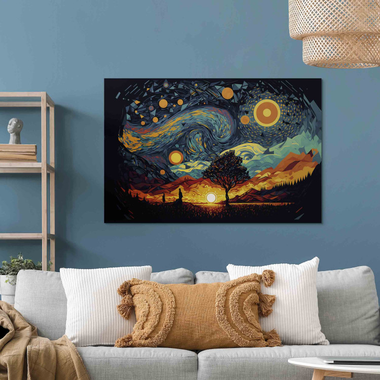 Canvas Print Sunrise - A Colorful Landscape Inspired by the Work of Van Gogh 151053 additionalImage 9