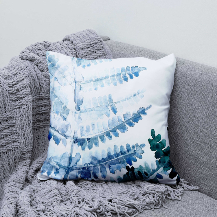 Decorative Microfiber Pillow Fern Leaf - Organic Composition With Blue Plant 151353 additionalImage 4