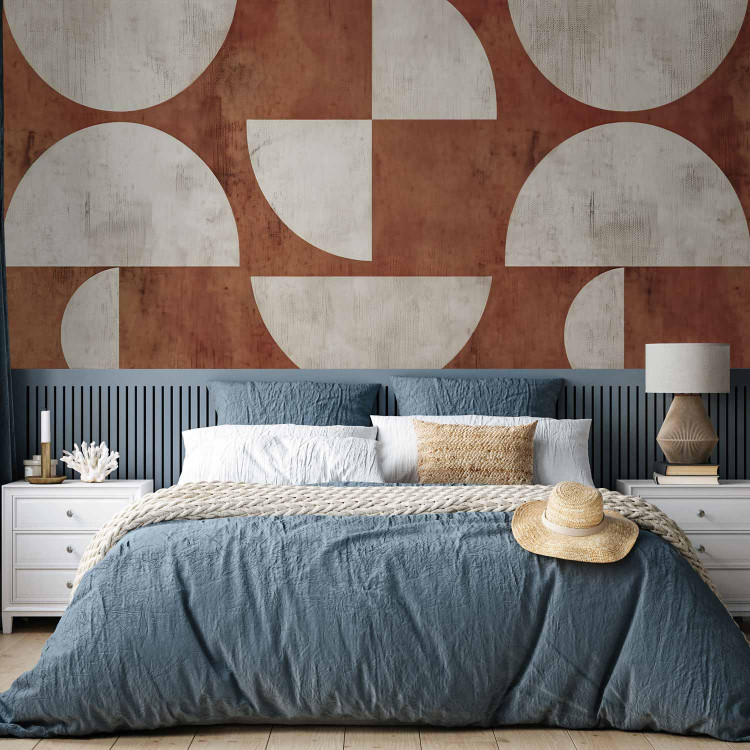 Wall Mural Geometric Composition - Crescents on a Terracotta Background 159453 additionalImage 2