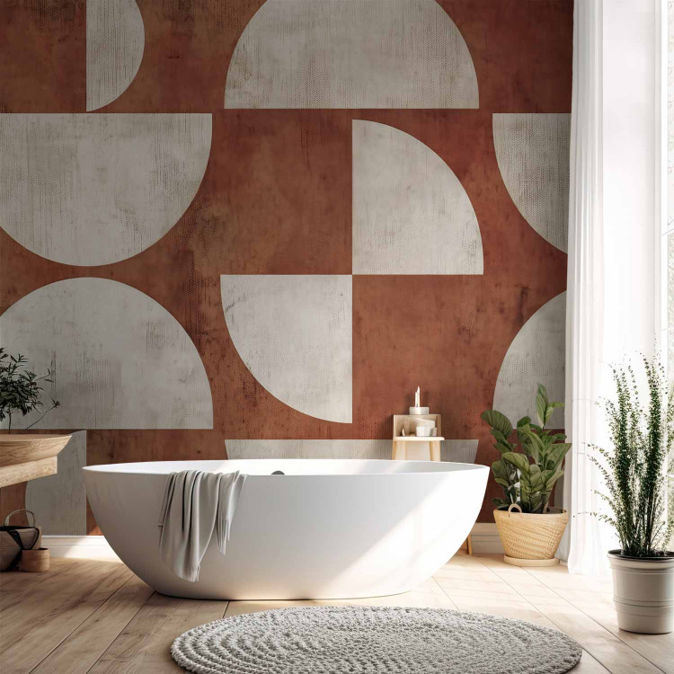 Wall Mural Geometric Composition - Crescents on a Terracotta Background 159453 additionalImage 8