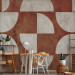 Wall Mural Geometric Composition - Crescents on a Terracotta Background 159453 additionalThumb 4
