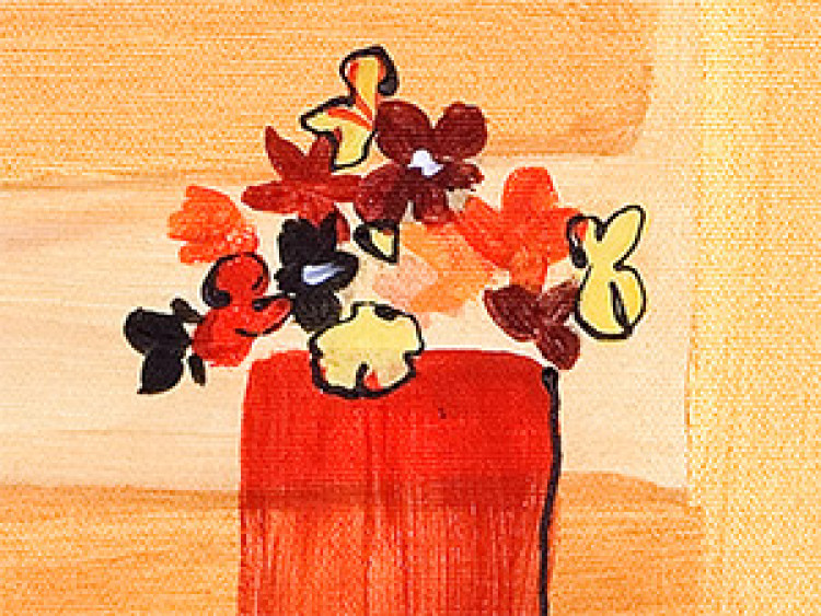 Canvas Still Life (1-piece) - Abstraction with a composition of apples and flowers 48453 additionalImage 2
