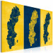 Canvas Print Painted map of Sweden - triptych 55353 additionalThumb 2